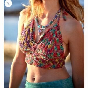 Rainbow crochet top